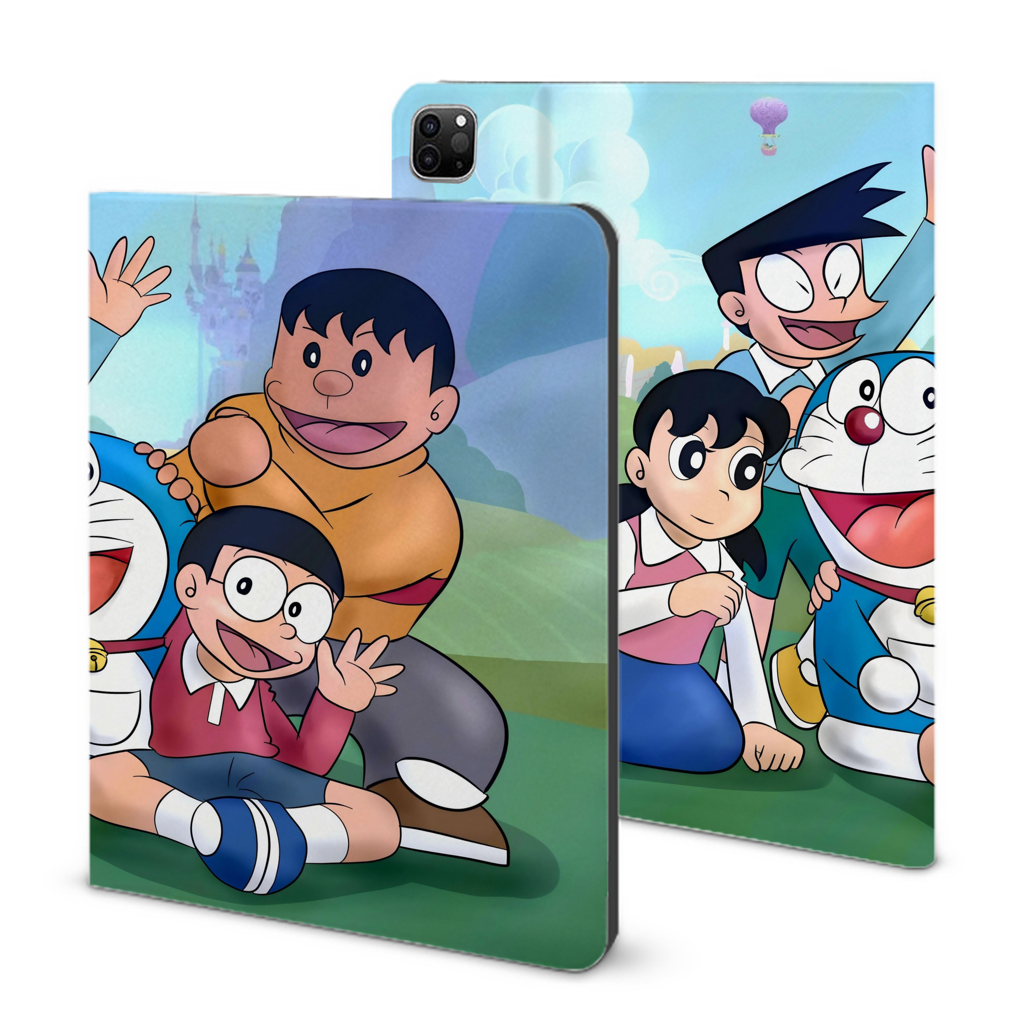 （画像用） ドラえもん Doraemon IPad ケース ブック型 PUレザー TPU 耐衝撃 軽量 薄型 ペン収納なし 全面保護 IPad 各モデル対応